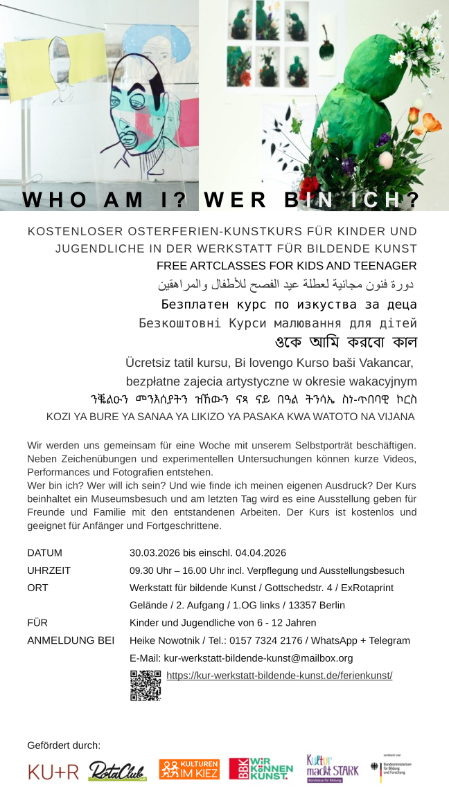 Osterferien Kunstkurs für Kinder 2026